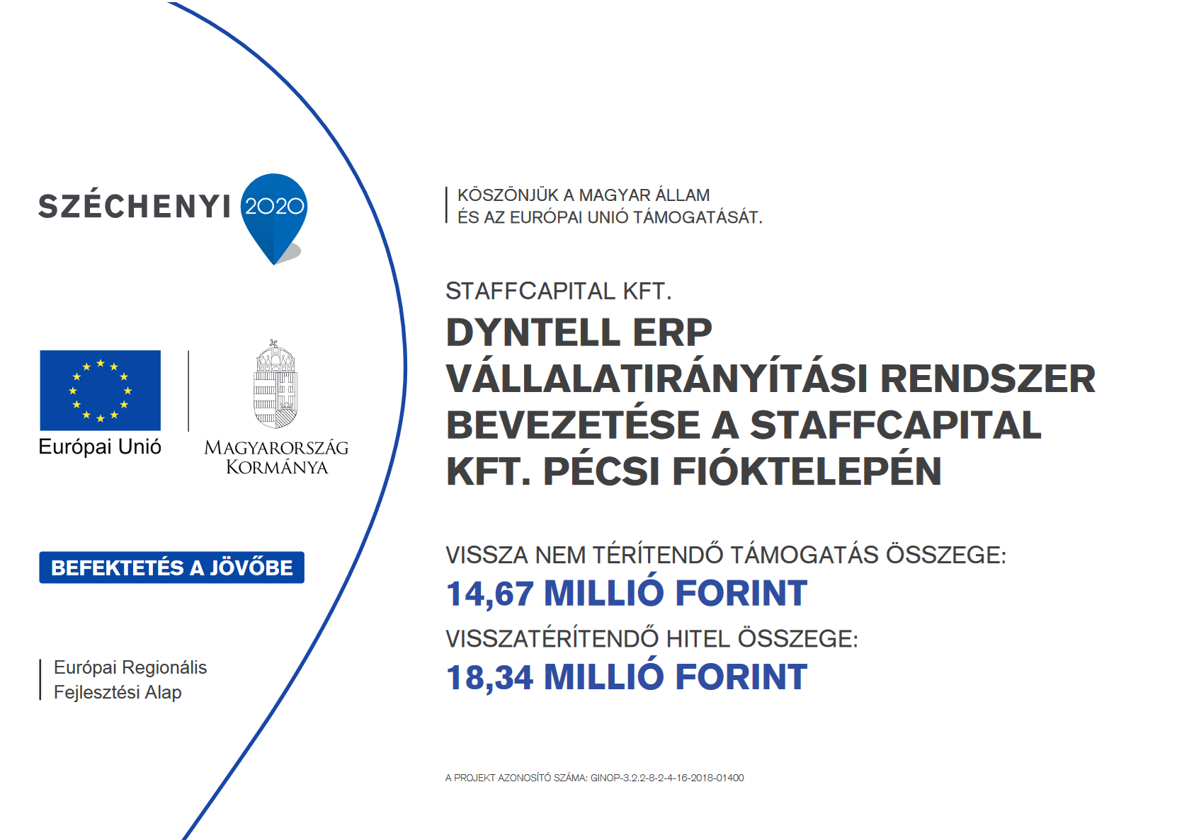 DYNTELL.ERP VÁLLALATIRÁNYÍTÁSI RENDSZER BEVEZETÉSE A STAFFCAPITAL KFT. PÉCSI FIÓKTELEPÉN
